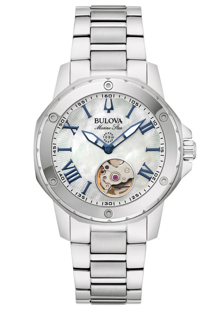 Bulova Marine Star 96L326 Horloge - Staal - Zilverkleurig - Ø 35 mm