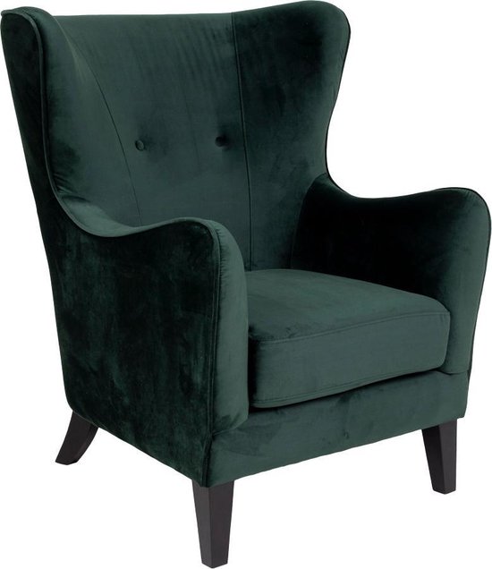 Carl fauteuil in groen velours. | bol.com
