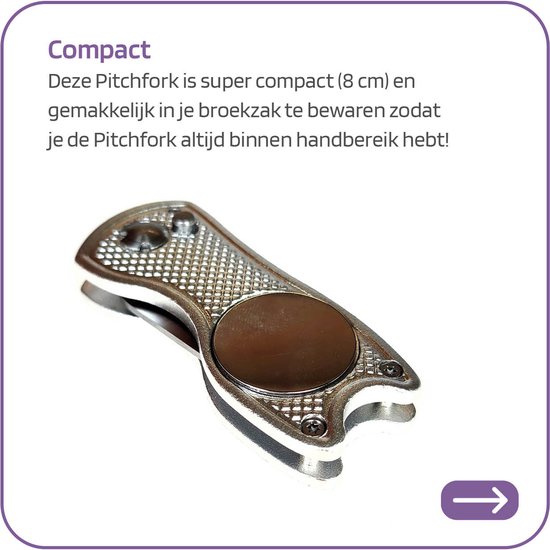 Golf Pitchfork - Golf Accessoires - Metaal + Marker Zilver van Merkloos — afbeelding 2