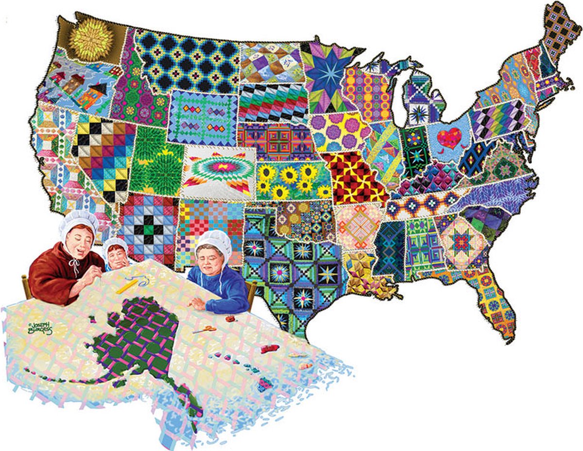 SunsOut puzzel Joseph Burgess - An American Quilt - 600 stukjes.