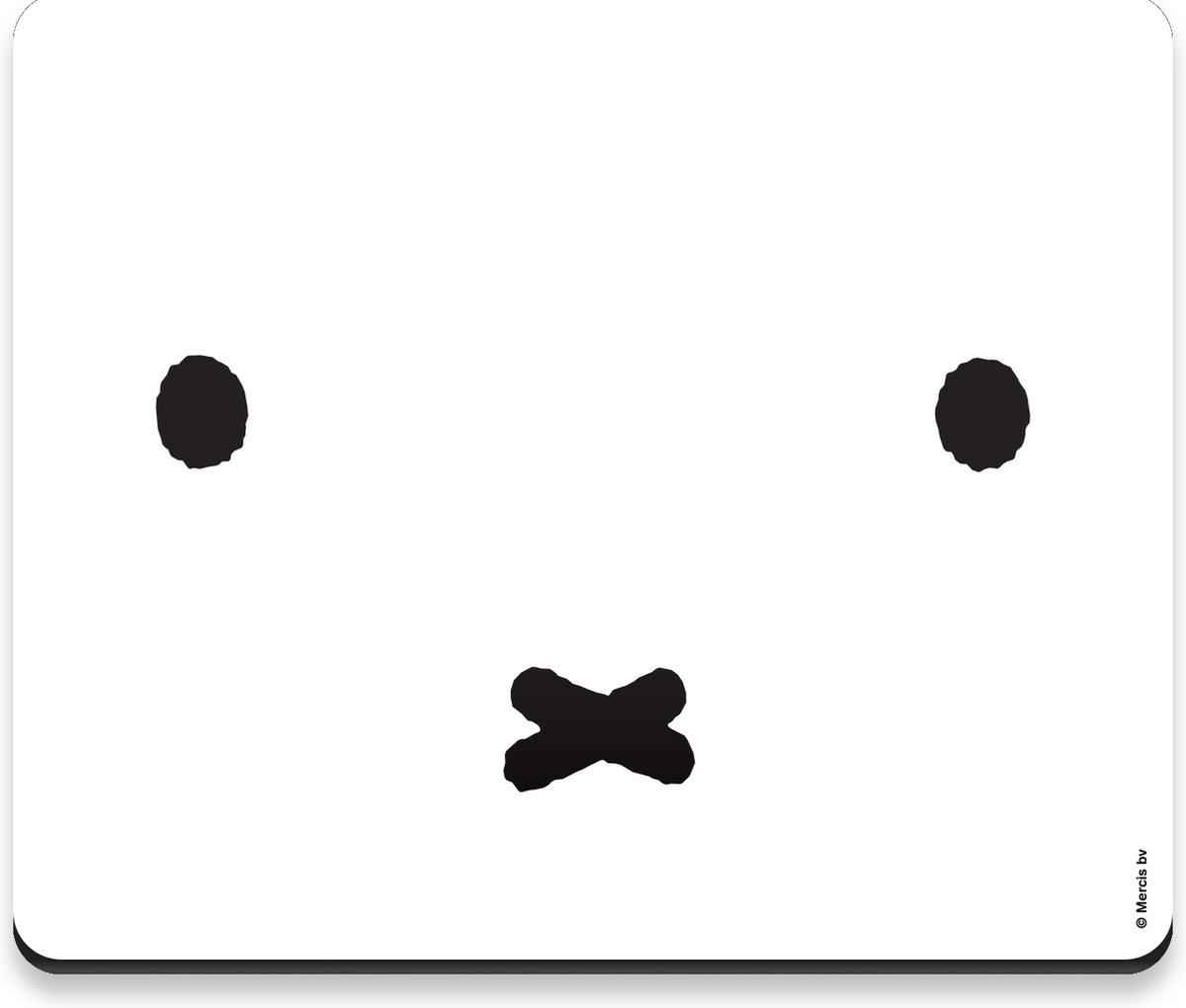 Muismat - Nijntje Snoet - Miffy Wit/Zwart - Rucomposiet&Stof - 20x34cm