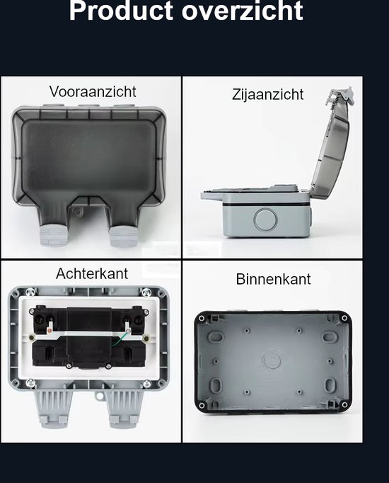 Prise extérieure IP66 durable avec deux Prises électriques – Anti-poussière et étanche (16 A)