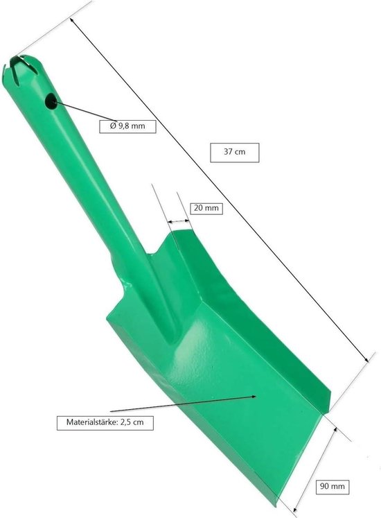 KADAX Asschep van metaal, kolenschep met houten handvat, kleine veegschep, veegplaat, kolenlepel, ovenschep, schoorsteenschep (medium