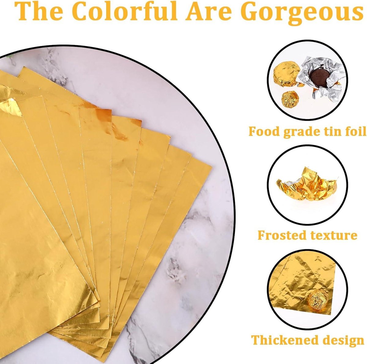 100 Schokolade Verpackungen Papier, 20 X 20cm Quadratisch Bonbonpapier, Goldfolie Aluminiumfolie Verpackung, Gold Folie Papier Wrapper mit Aufklebern, Dubai Schokoladenverpackung für DIY Weihnachten