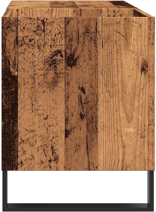 vidaXL - Meuble à disques - 84,5x38x48 - cm - décoré - bois - ancien - couleur bois