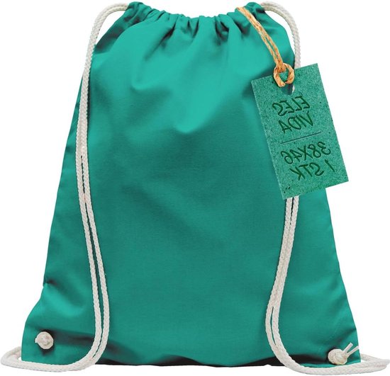 Sports Bag - Backpack Fabric Bag - Jute Bag OEKO-TEX® Tested - Cotton Sports Bag 38 x 42 cm - Women & Men - Children's Gym Bag for Painting - May Green