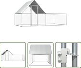 Bol.com The Living Store Kippenhok - Ruim en praktisch - 4 x 2 x 2 m - Gegalvaniseerd staal - Waterbestendig dak aanbieding