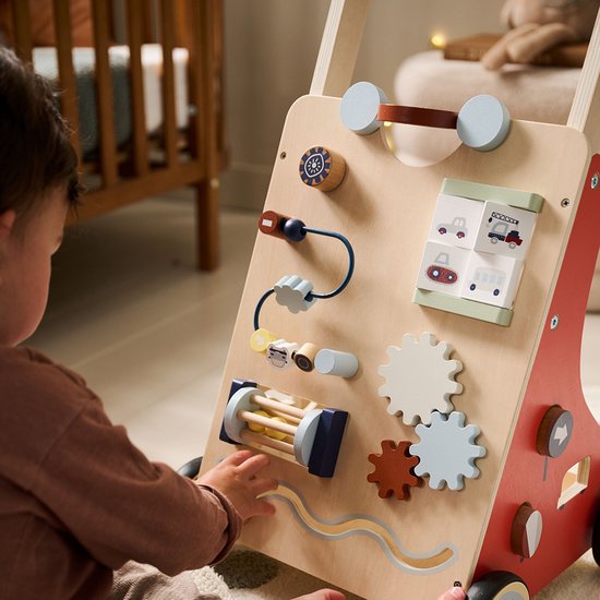 Petite Amélie ® Houten Loopwagen 1 jaar - Babywalker als Looptrainer - Stimuleert Motoriek & eerste Stapjes - Eindeloos Speelplezier