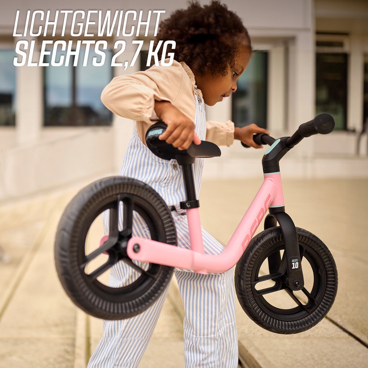 BERG MOOV10 Loopfiets - 2+ jaar - 10 inch - Lichtgewicht - Anti-lek EVA Banden - Verstelbaar Stuur en Zadel - Roze — afbeelding 3
