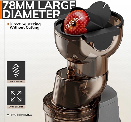 Miui - Slowjuicer - Persmachine - Vruitpers - ijsmachine - Keuken apparaat - Met zeef - 1000ml - 60RPM - 250W van Miui — afbeelding 5