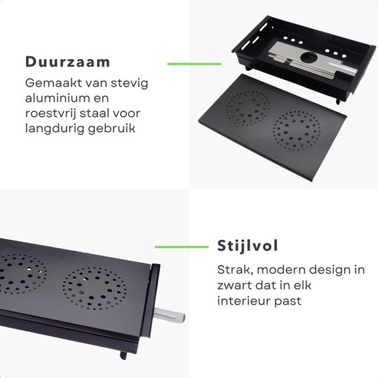 Warmhoudplaat met Waxinelichtje - Aluminium - Voedselverwarmer - Warmhoud Plaat - Warmhouder - Non-Stick Rechaud - 33x17.5 cm - Roestvrijstaal — afbeelding 2