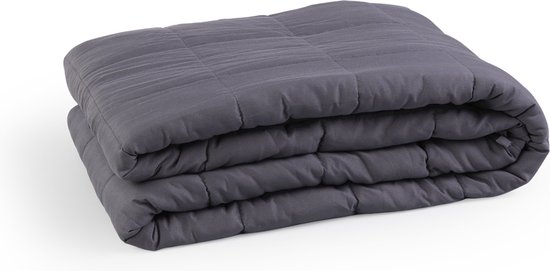 SleepMed Verzwaringsdeken - 9 KG - 140 x 200 cm - Glaskralen - Antraciet - Betere Slaap - Handwas