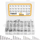 Bouton hexagonal - 520 pièces - M3 - M6 - Acier inoxydable - Argent - Set de Boulons/Vis et Vis - avec assortiment Écrous - Fixations pour profilés en aluminium