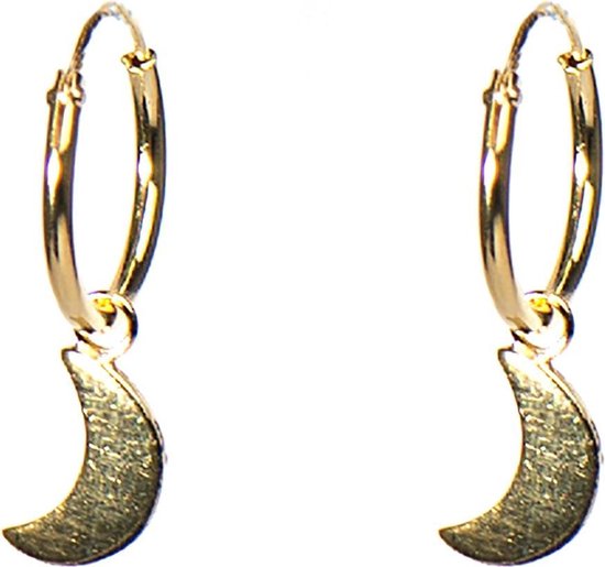 Karma Hoops Moon Goldplated Oorstekers  - Goud