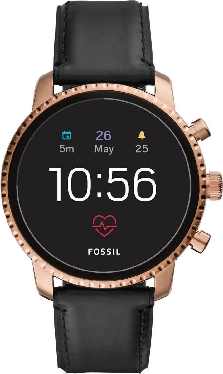 Fossil Q Explorist HR Smartwatch Roestvrijstaal GPS - Roségoud - FOSSIL