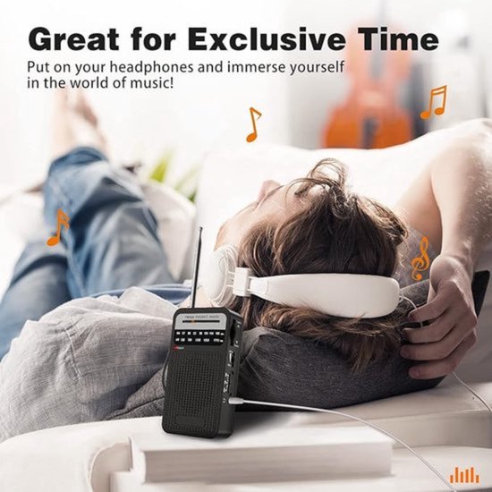 Panasonic RF-3500E9-K draagbare radio (analoge tuner (FM/MW/LW/KW), voeding en batterijvoeding, zwart