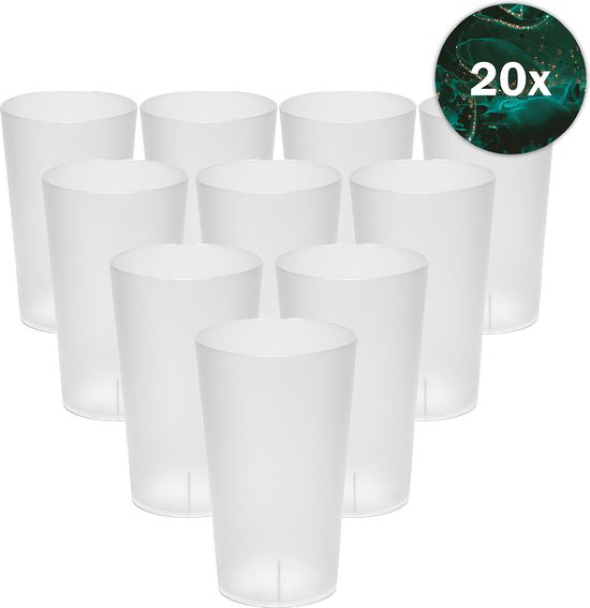 Hardcups - Kunststof Bekers - 20cl - Transparant - 20 Stuks