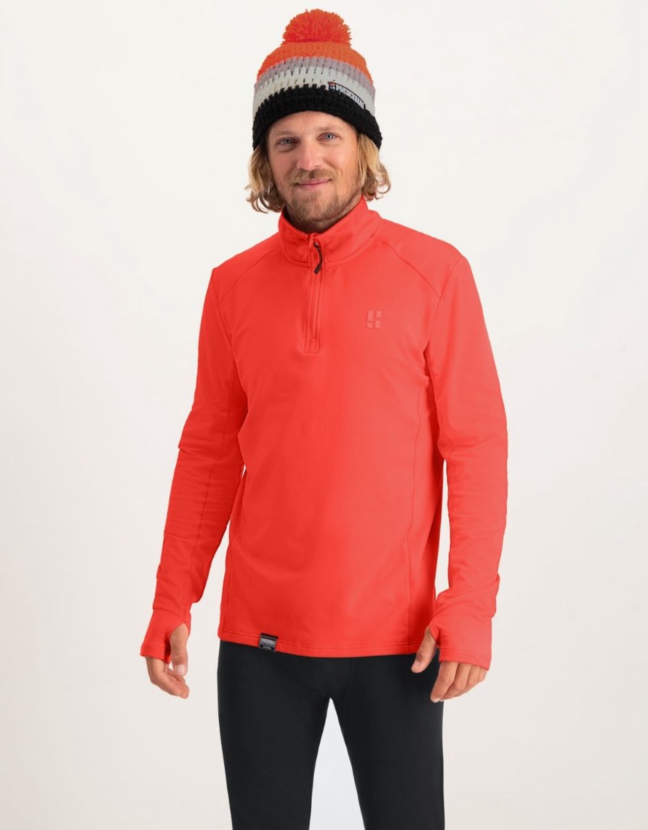 Poederbaas Midlayer Pully Heren - Four Seasons Lightweight - Mandarin Red - Maat XL