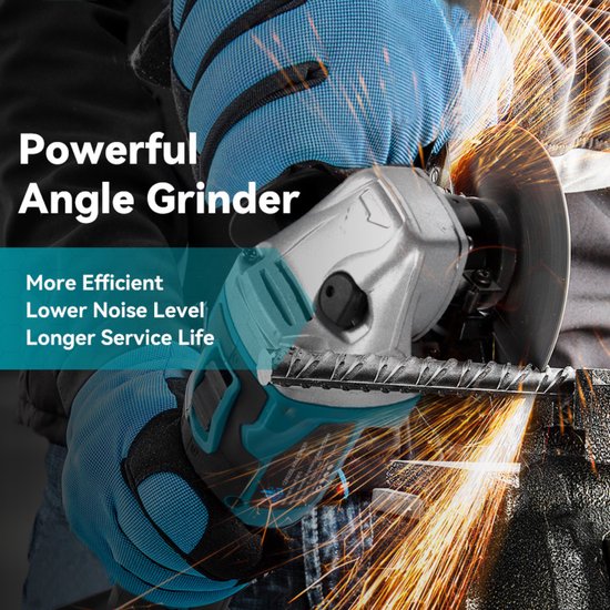 Makita DGA504RTJ 18V Li-Ion Accu Haakse Slijper Set  2x 5.0Ah Accu  In Mbox 125mm Koolborstelloos