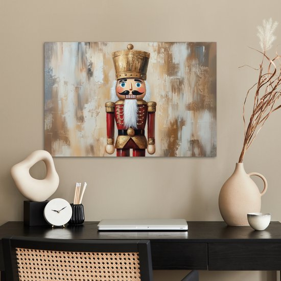 Poster 90x60 cm - Kerst - Poppetje - Abstract - Posters - Kamer decoratie - Wanddecoratie woonkamer - Muurdecoratie slaapkamer - Kerstversiering - Kerstdecoratie voor binnen - Kerstmis