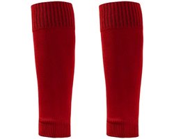 Voetbalsokken zonder voet - Kousen Zonder Voet - Compressie Sleeve beenwarmers - Unisex - Ideaal voor Sport en Training - Rood