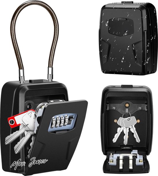Mrs. Jones Portable Key Safe Weatherproof Key Safe Outdoor Wall Mounted ...