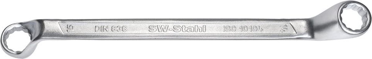SW-Stahl 01225L dubbele ringsleutel 30 x 36 mm met diepe gebogen ringkoppen I ringsleutel I dubbele sleutel I gebogen ringsleutel