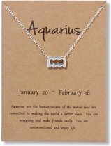 Collier Bixorp Stars Waterman / Verseau - Collier argenté sur carte cadeau - Pendentif Constellation / Zodiac