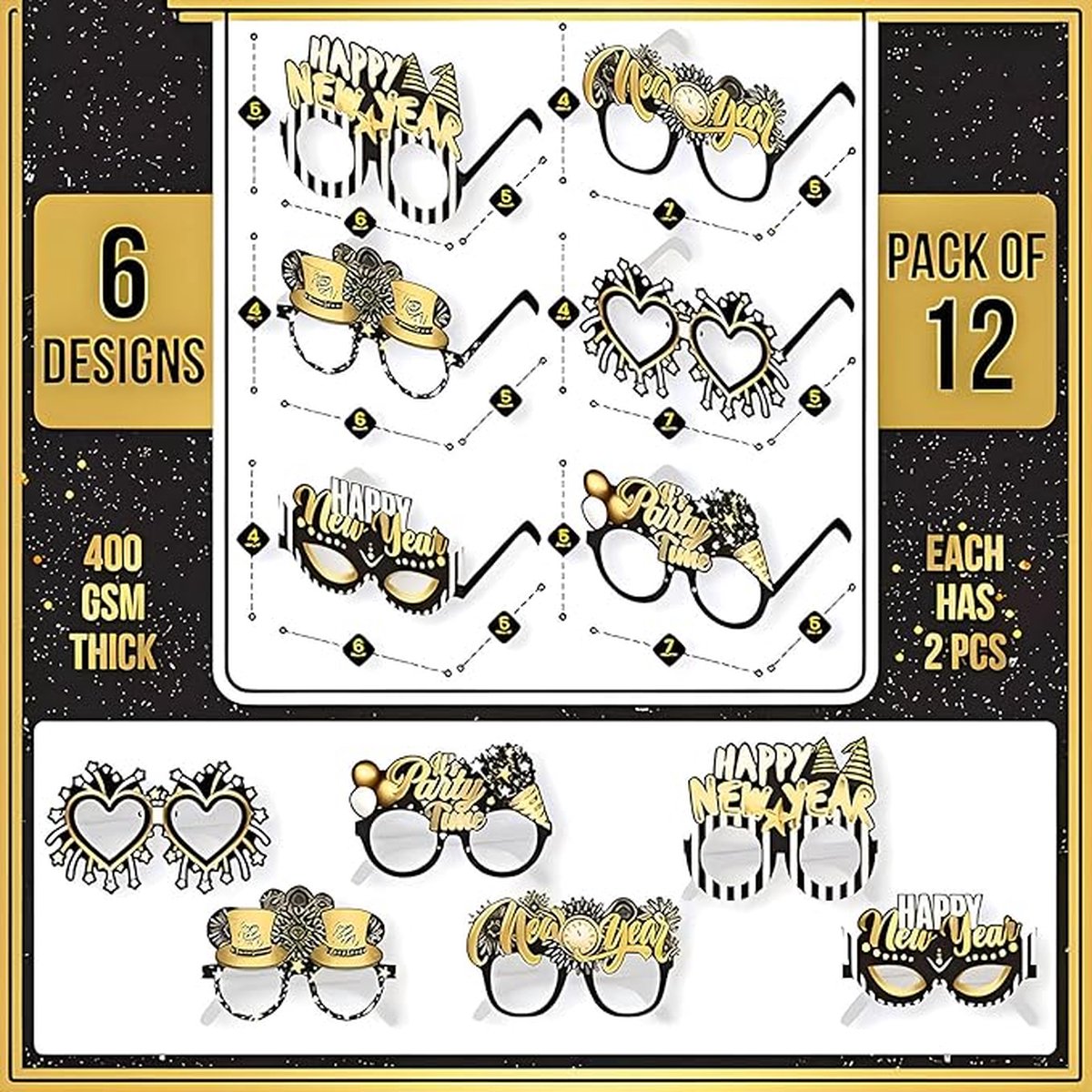 2 stuks oudejaarsavond haarband, 2025 Happy New Year hoofdtooi, oudejaarsavond hoofdband, hoofdband met glinsterende sterren, kersthoofdtooi voor kinderen, feestaccessoires, Nieuwjaar, fotorekwisiet