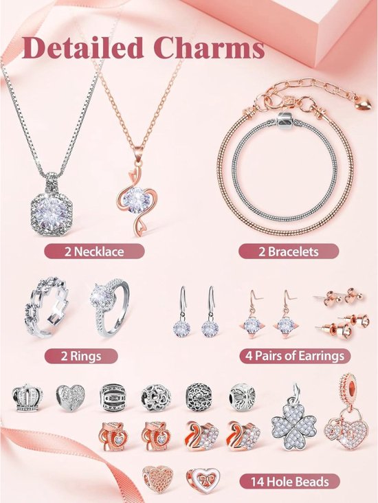 Sieraden Adventskalender Dames 2025 Meisjes Kerstkalender, 24 Verrassingen - Armband Ketting Oorbellen, Aftelkalender, Dames Sieradenset, Kerstcadeau voor Vrouwen Meisjes Tieners