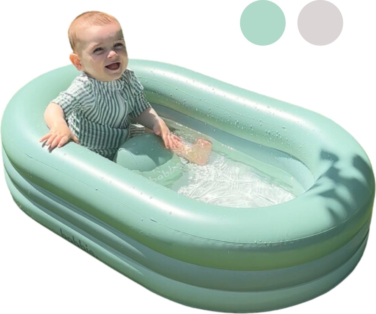 Goedkoopste Bobbie. Sea - Opblaasbaar Babybad - 2-in-1 Meegroeiend Baby bad van 0 tot 2 Jaar - Opblaasbaar Zwembadje Baby -Kraamcadeau voor jongen en meisje - Opblaasbaar Baby Badje - Ballenbad
