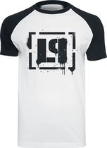 T-shirt Linkin Park LP Logo Blanc-Noir Taille L Katoen Homme - Produits dérivés du groupe, Groupes