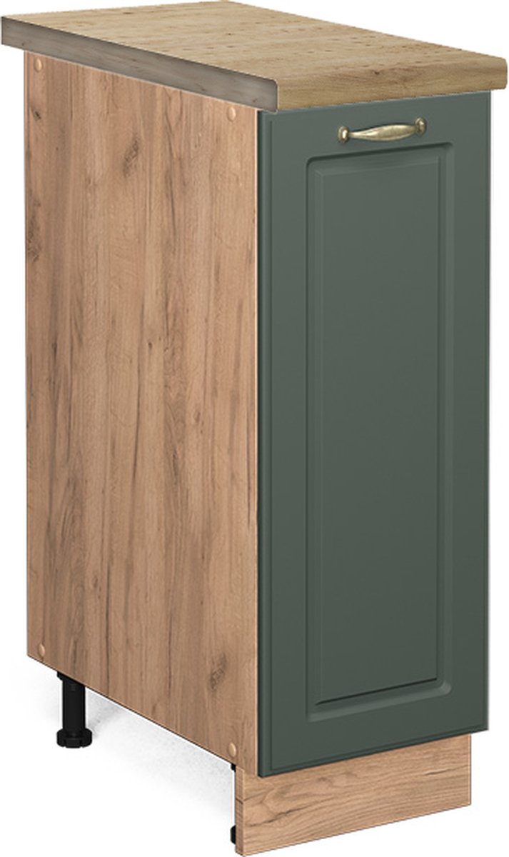 Vicco Fame-Line Apotheekkast – 30 cm, WB Eik Groen-Goud Landhuis