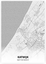 Katwijk plattegrond - A3 poster - Tekening stijl