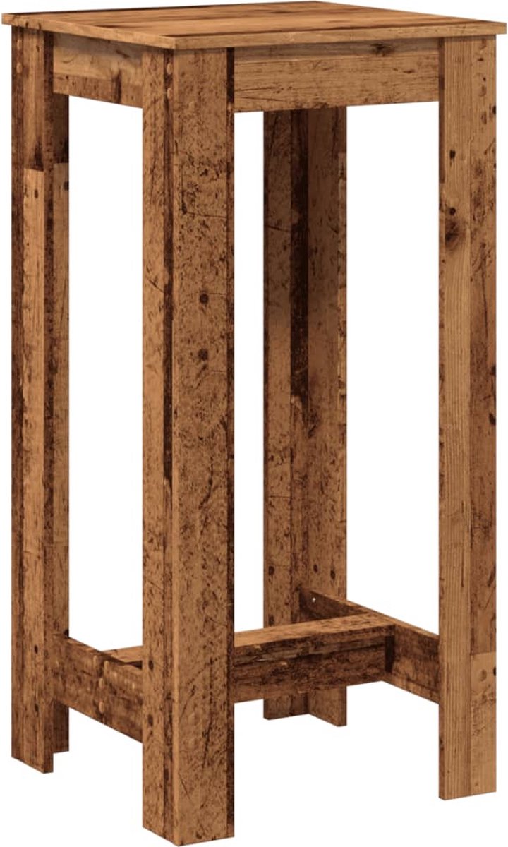 vidaXL Bartafel - 51x50x103,5 - cm - bewerkt - hout - oud - houtkleurig oud hout