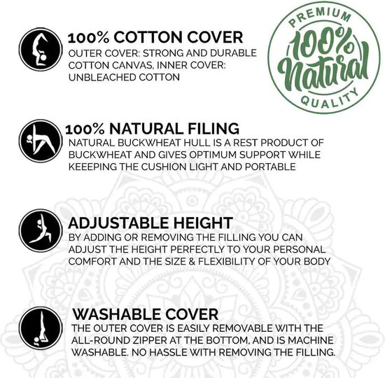 Love Generation ● Meditatiekussen ● Yoga Kussen ● Rond ● Boho Chic van Love Generation — afbeelding 5
