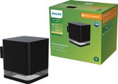Bol.com Philips Virona wandlamp - Solar buitenlamp - Warm wit licht; 2700K - Zwart - Zonne-energie aanbieding