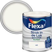 Flexa Strak in de Lak grondlak buiten, wit. Blik verf en deksel met verf.