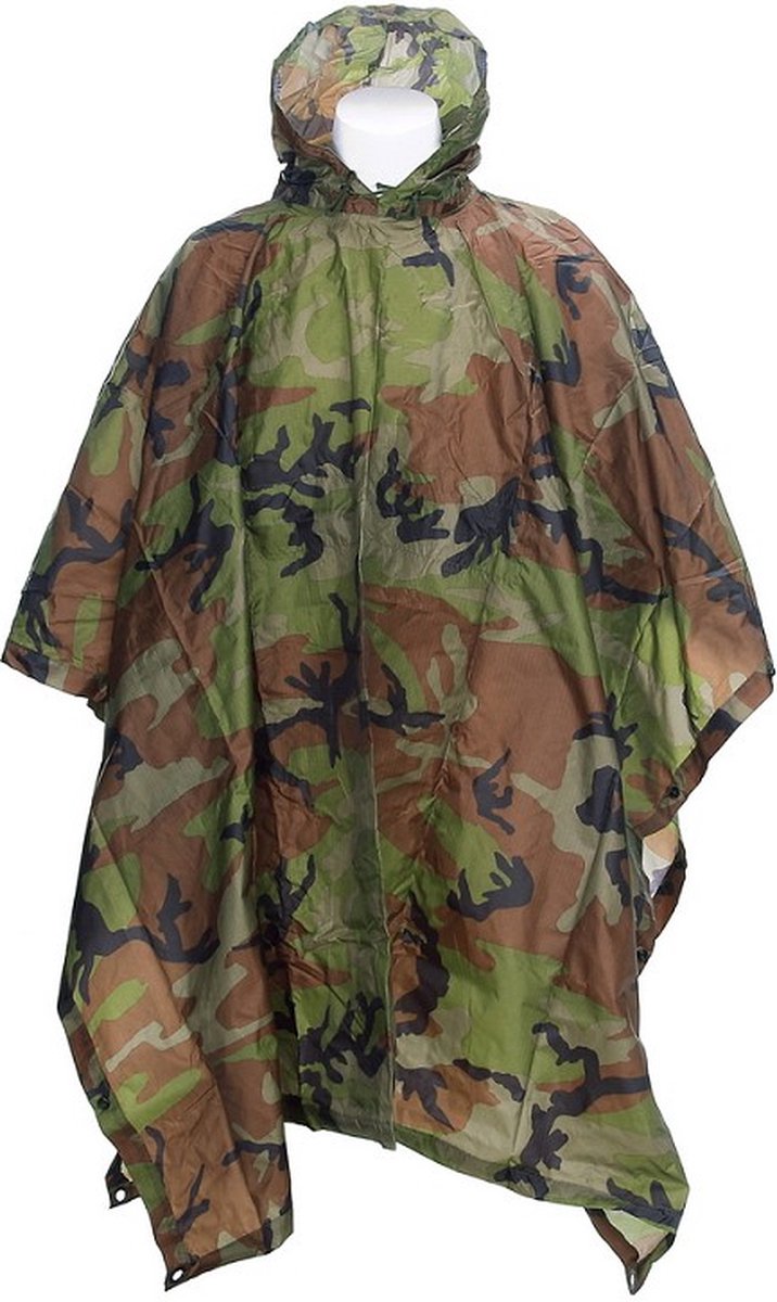 Fostex ripstop poncho woodland camo