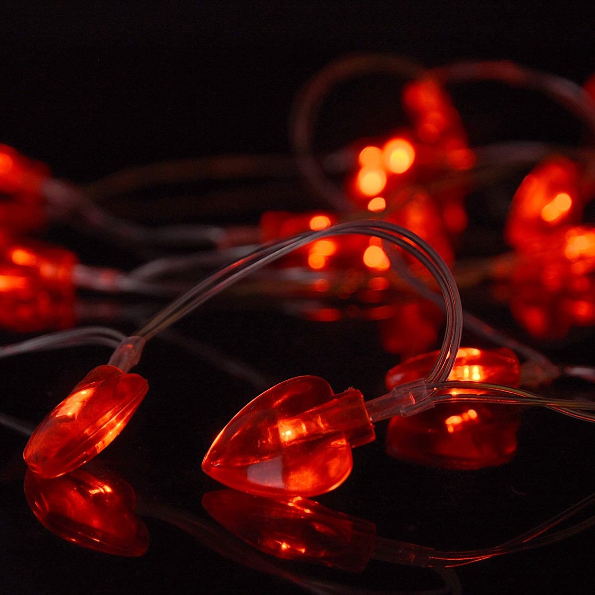Koboko Led-lichtsnoer met hartjes, 1,5 meter, 10 houten hartjes, werkt op batterijen, romantische decoratie voor Valentijnsdag, bruiloft, feest (rood Koboko Led-lichtsnoer met hartjes, 1,5 meter, 10 houten hartjes, werkt op batterijen, romantische decoratie voor Valentijnsdag, bruiloft, feest (rood