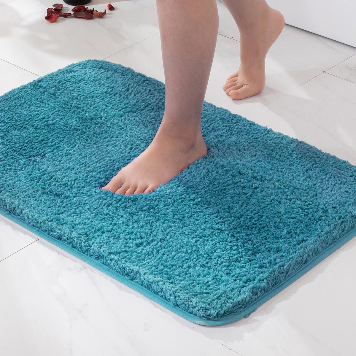 JGS ® Superzachte Antislip Badmat voor Badkamer en Slaapkamer, 40 x 60 cm, Turquoise