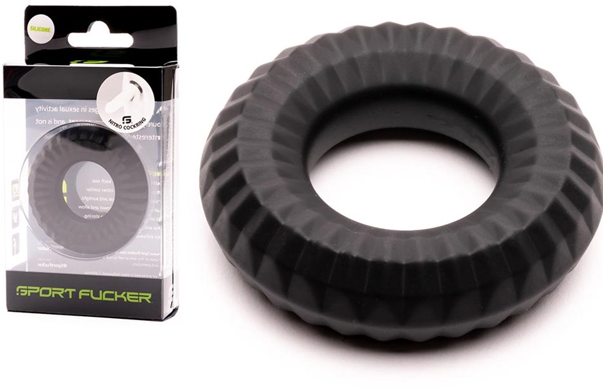 Sport Fucker - Nitro Ring - Siliconen Cockring of Ball Stretcher - Zwart