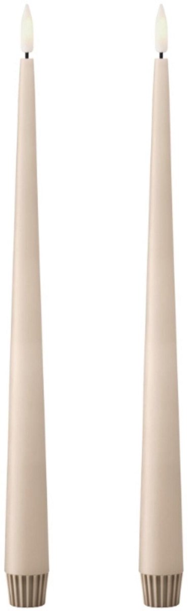 Ester & Erik - Taperkaars 30cm Ice Latte LED (set van 2) - Kaarsen