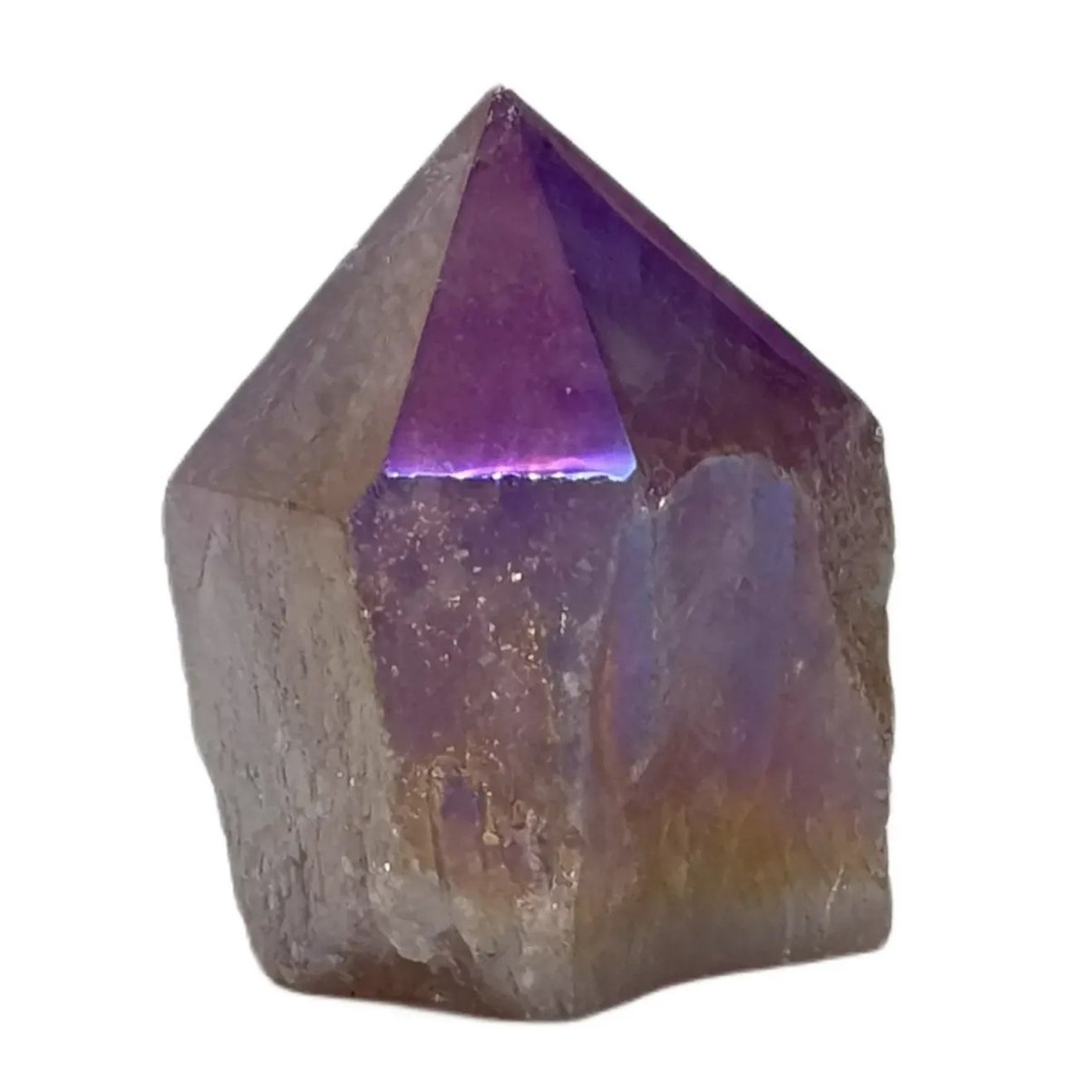 Kwarts titanium angel aura - ruw - gepolijst punt - #1