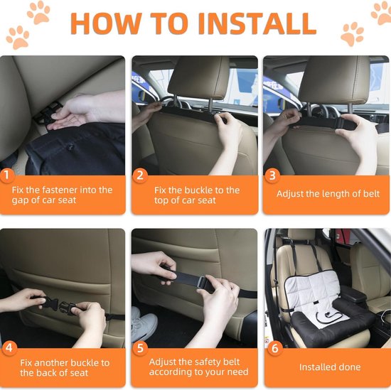 Equivera Dog Basket Car - Siège d’auto Chien - Panier de voiture Chien - Siège de chien Voiture - Panier de chien Coffre de voiture - Coussin de chien Voiture - Panier de Chiens Voiture