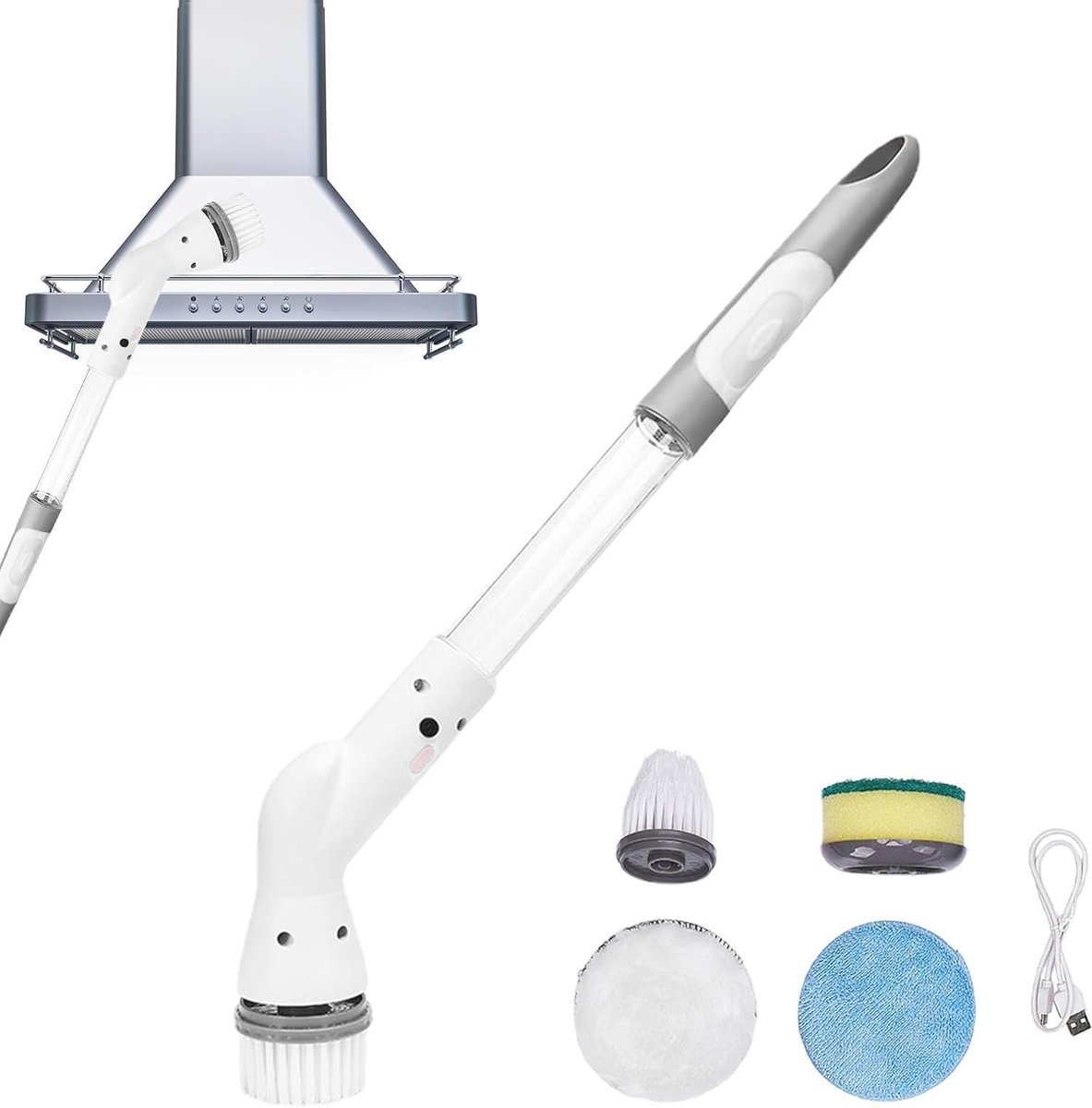 Goedkoopste Draagbare Elektrische Schrobber voor Badkamer – Multifunctionele Reinigingsborstel met Vervangbare Koppen