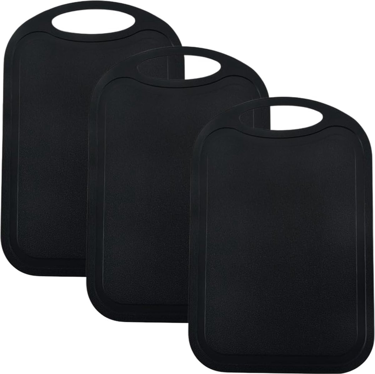 Snijplank, snijplank kunststof, snijplanken, snijplank set, 3-delig met sapgleuf en antislip handgrepen, BPA-vrij, vaatwasmachinebestendig