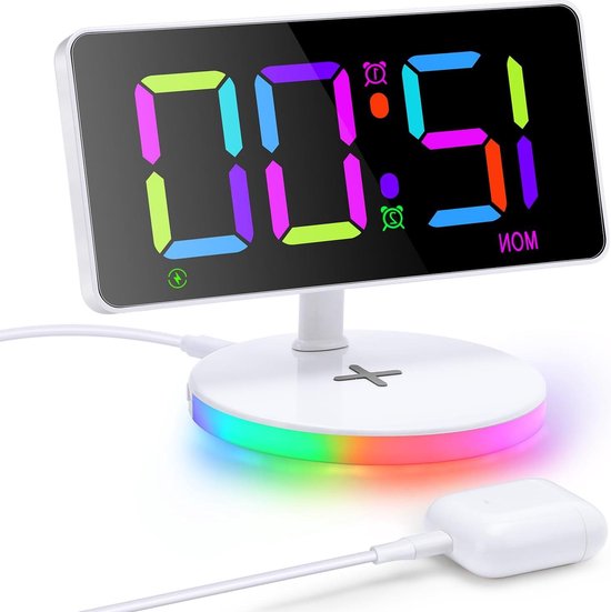 Wecker – Digitale Klok met Draadloos Opladen