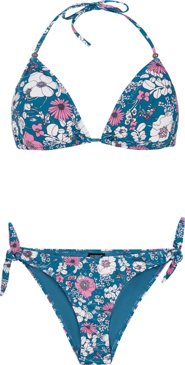 Protest Prtmoloko – Triangel bikini set Dames – Koordsluiting – Uitneembare vulling Blauw