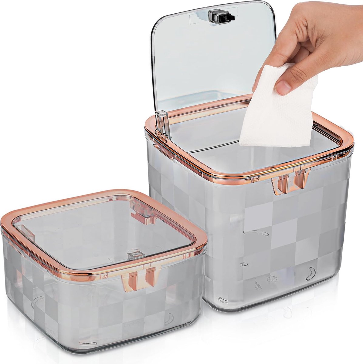 Goedkoopste JGS ® Compacte en Stijlvolle Set van 2 Kleine Tafelemmers met Deksel voor Diverse Ruimtes